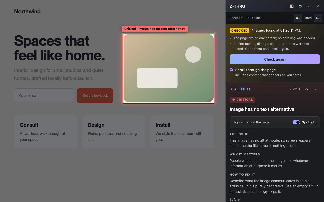 Z-Thru interface
